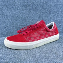 VANS Skateboarding Men Sneaker Shoes Red Leather Lace Up Size 7.5 Medium - £19.83 GBP