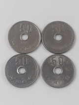 Lot of Four (4) Japan  50 Yen Coins #2,#6, #48,#48 (3 sm Chrysanthemum F... - $19.79