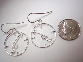 EPOCH TIME Dangle Earrings 925 Sterling Silver - £9.19 GBP