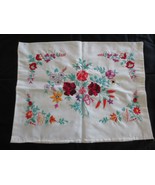 2 Vintage Unused EMBROIDERED FLORAL PILLOW COVERS--17&quot; x 21-1/2&quot; &amp; 16-1/... - £19.75 GBP