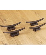 4 Cleat Boat Hooks Handles Pull Cast Iron Ship Dock Nautical Decor Rusti... - $30.82 CAD
