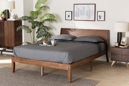 Olympia Walnut Brown Queen Size Platform Bed - $9,514.62 MXN