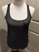 NWOT Yellow Is Gold by Anthropologie Black Sheer Silk Chiffon Tank SZ XS - $19.80
