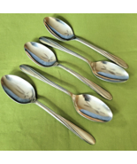 Capri Stainless 5 Soup Spoons CAP1 Pattern USA 7" Swirl Design Satin #9933 - $8.90