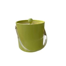 Vintage 70&#39;s Sigma the Taste Setter green ice bucket, vinyl with lucite handle - £25.31 GBP