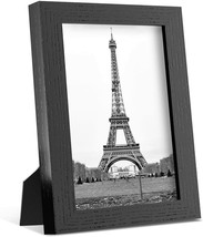 Black Picture Frames 100% Solid Wood, Display Pictures modern 4x6 Mat,5x7 Frame - £14.68 GBP