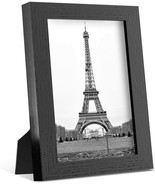 Black Picture Frames 100% Solid Wood, Display Pictures modern 4x6 Mat,5x... - £14.34 GBP