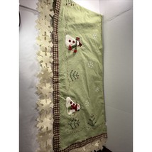 6&#39; Snowman Themed Table Runner Trimmed With Snowflakes - $10.00