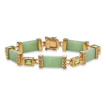 PalmBeach Jewelry 2.40 TCW Gold-Plated Silver Green Jade and Peridot Bracelet - £142.89 GBP