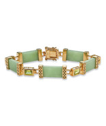 PalmBeach Jewelry 2.40 TCW Gold-Plated Silver Green Jade and Peridot Bra... - £141.99 GBP