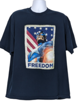 Marvel Size 2XL Captain America Freedom Navy Blue Graphic T-Shirt - £13.25 GBP