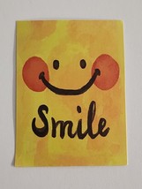 Smile Watercolor Looking Square Sticker Decal with Face Cute Embellishment Gift - £1.83 GBP
