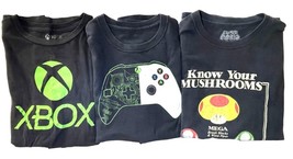 3PK Video Game Shirts Bundle xBox Controller xBox Mario Mushrooms Mens XL - £12.40 GBP