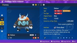 Shiny 6IV XXXL EV Trained Adamant Reckless Emboar Pokemon Scarlet/Violet - £3.10 GBP