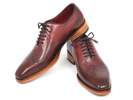 Men Brown Color Plain Toe Wing Tip Lace up Oxford Genuine Leather Shoes  - £115.09 GBP