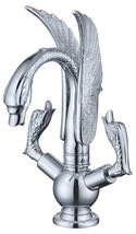 Chrome single hole Double swan handles bathroom basin swan spout faucet tap - £241.33 GBP