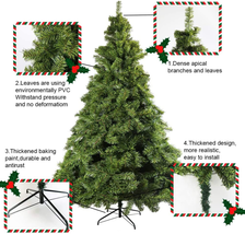 Christmas Tree 6FT, Artificial Holiday Pin Tree with Solid Foldable Metal Stand - £34.55 GBP