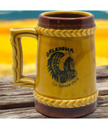 Vtg Small Ceramic Oklahoma Sooners Native American Souvenir Mini Mug Beer - $282.54 MXN