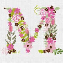 Pepita Needlepoint kit: The Letter M Flowering, 10&quot; x 10&quot; - $50.00+
