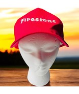 NOS Vtg Firestone Tires Trucker Meshback Red Snapback Otto Cap - $26.99 CAD