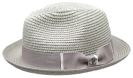 Men's Bently Soft Fedora Briad Straw Hat Stingy Brim Gino Gi217 Silver Gray image 2