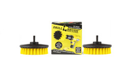 Two Scrub Brushes for Bathroom Cleaning 5&quot; Round w/Power Drill Attachment by Dri - £14.06 GBP