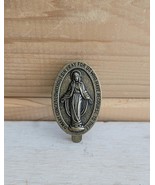 Brooch Vintage Mary Religious Pocket Clasp Paper Clasp 1960 Brass - $36.66 CAD
