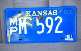 Kansas License Plate McPherson County MP M 592 KS White Lettering Single - £7.78 GBP