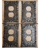 4Vintage MCM Woven Basket Crest Design Heavy Brass Single Duplex Outlet ... - $54.27 CAD