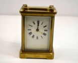 Antique Brass Carriage Clock Desk Mantle Small French c. 1840s NO KEY - $193.32