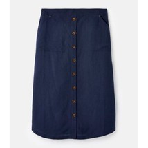 NWT Womens Size 4 Joules Navy Orielle Solid Woven Skirt with Patch Pockets - £25.00 GBP