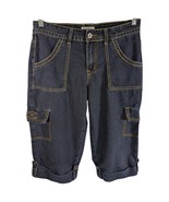 Cato Womens Cargo Capri Pants Y2K Pockets Jeans Size 6 Blue Denim Jean 3... - $32.52 CAD