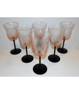 RARE ARTE MURANO ICET ITALY ART GLASS SET OF 6 PINK AMETHYST WINE/WATER ... - €213,08 EUR