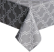 UFRIDAY Gray Square Tablecloth 52 X 52 Inch Spill Proof Grey Fabric Prin... - £18.79 GBP