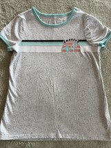 Justice Girls Gray Teal Cactus Black Glitter Short Sleeve Shirt 10 - $7.35