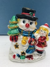 K�S Collection Snowman And Girl TEA-LIGHT Holder Christmas Snowman - £8.45 GBP