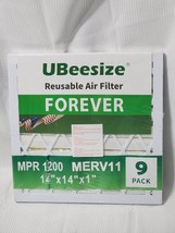 UBeesize Air Filter 14x14x1 9Pack MERV 11 MPR 1200  AC/HVAC  Reusable Frame - £26.61 GBP