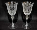 Vintage Tiffin-Franciscan JUNE NIGHT Wine Water ETCHED CRYSTAL Goblet - ... - $38.58