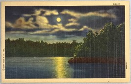 C.T. Moonlight Scenes Curteich Chicago - Linen Postcard A35 - $7.87