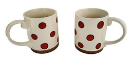 2  Red Polka Dots Ceramic Coffee Mug by MSRF Design Studio - $21.46