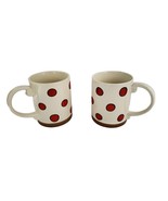 2  Red Polka Dots Ceramic Coffee Mug by MSRF Design Studio - $29.56 CAD