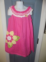Bonnie Jean Pink Dress W/Applique Flower and Lady Bug Size 6 Girl's EUC - $18.25