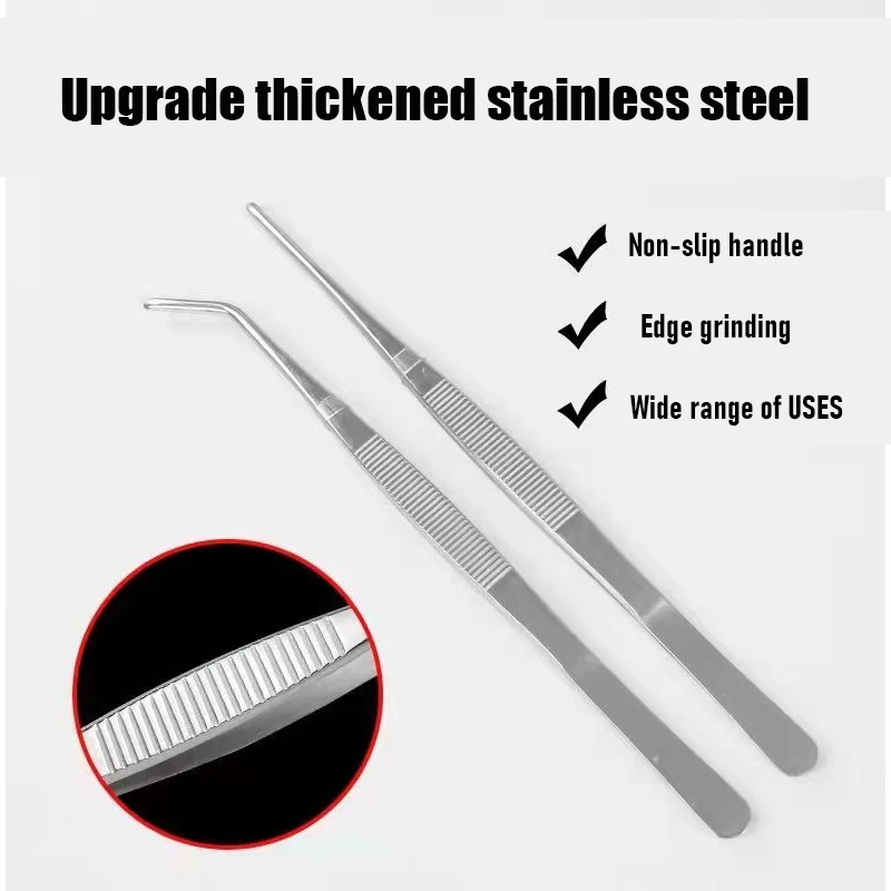 House Home Stainless Steel 430 Anti-iodine Medical Tweezers Long Straight Forcep - £19.75 GBP