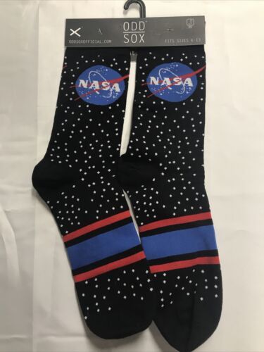 NASA Space Socks NEW Odd Sox Men's Shoe Size 6-13 Fun Gift outer space authentic - $14.98
