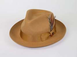 Bruno Capelo Hat Australian Wool Fedora Teardrop Crown Fabio FB230 Camel image 4