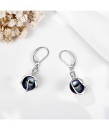Elegant 925 Sterling Silver Black Pearl Drop Earrings - $80.93 CAD
