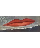 MAN RAY Lips  (No Text) 14" x 37" Offset Lithograph 1966 Pop Art Red, Gray, Brow - $382.14