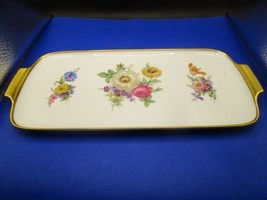 Alka Germany Floral Tray Platter Gold Handles 13 X 6 - £82.44 GBP