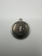 Vintage Silver Virgin Mary Religious Medal 2.8cm - £15.86 GBP