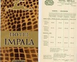 Hotel Impala Brochure Lisbon Portugal 1960&#39;s Lisboa Rua Filipe Folque - £9.46 GBP